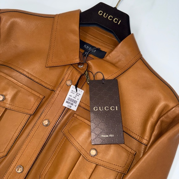 Gucci Camel Leather Dress